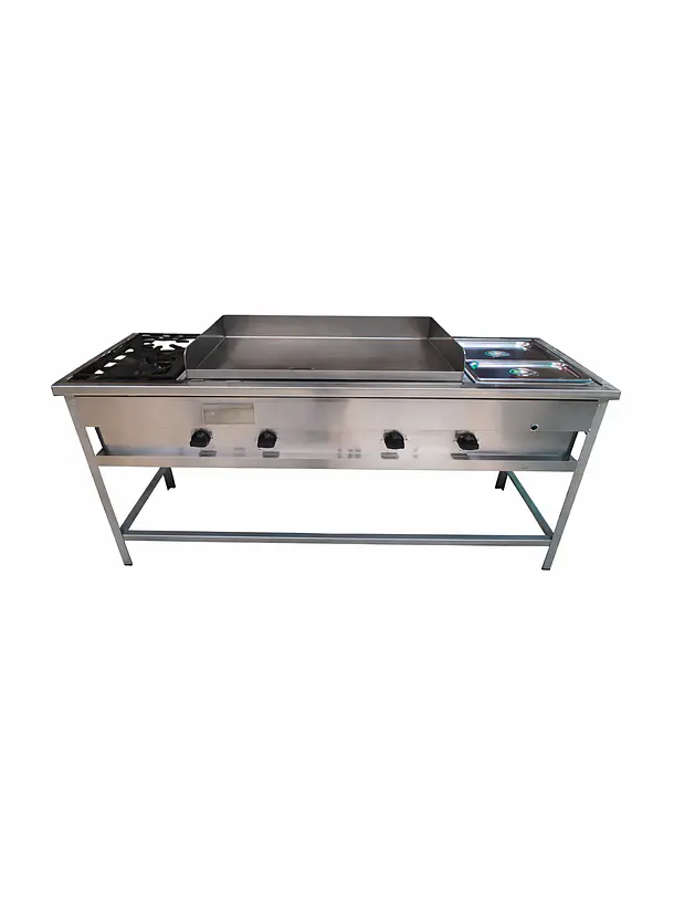 Lonchera 1.50 Plancha + Baño Maria + Quemadores Cousiño 1