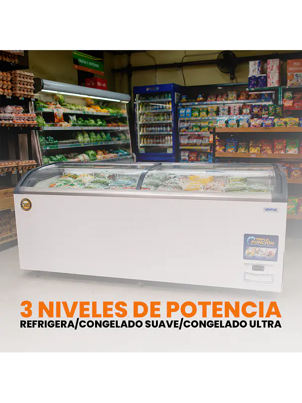 Congeladora Tapa Vidrio 720L PRO VENTUS 2