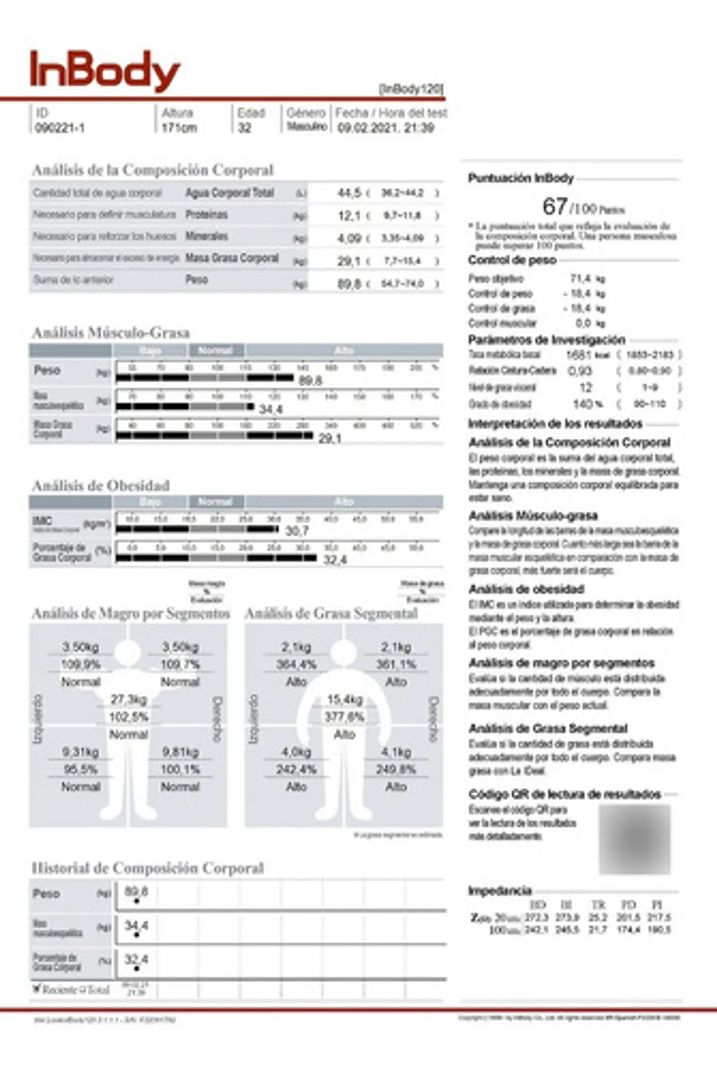 Bioimpedancia Santiago De Chile Examen Inbody Full Saludable 2