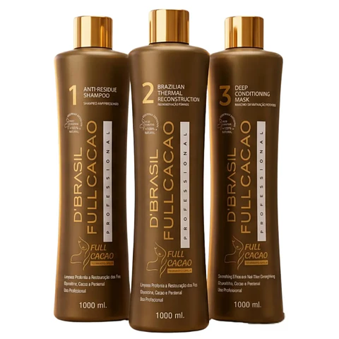 Kit Keratina Alisado Profesional Fullcacao (3 Pasos) 1000ml