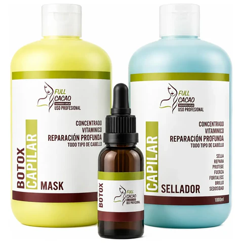 Kit Bótox Tratamiento Capilar (3 Pasos) Fullcacao 500ml