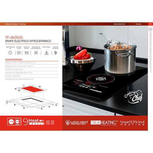 Encimera Vitrocerámica 2 Quemadores Telefunken 5