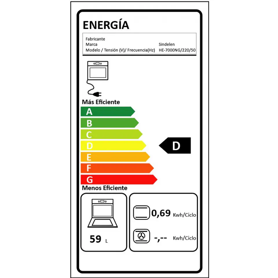 Horno Sindelen Empotrable HE-7000NG 9