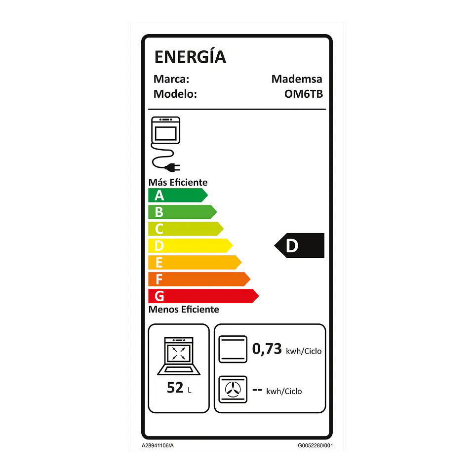 Horno Empotrable Mademsa OM6TB 9