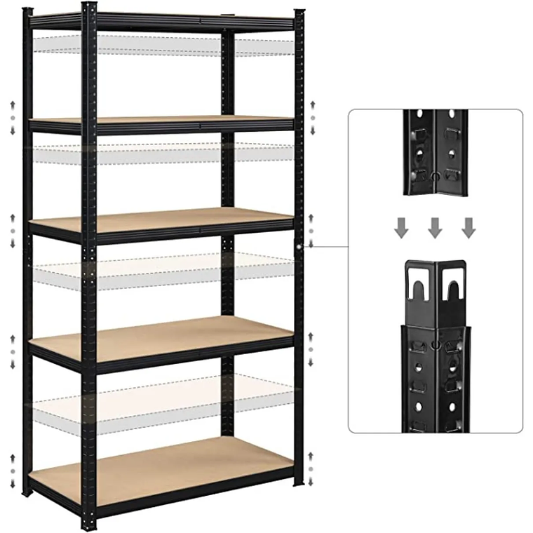 Pack 10 Estantes Lisboa Negro 180x90x40 cm 375kg 8
