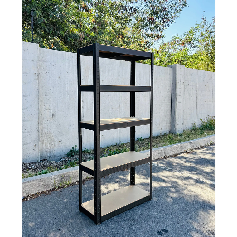 Estante Metálico Lisboa Negro 150x70x30 cm 300kg 3