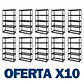 Pack 10 Estantes Sevilla Negro 183x90x40 cm 750kg - Miniatura 1
