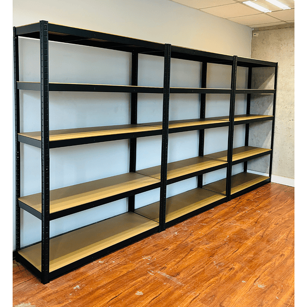 Pack 10 Estantes Porto Negro 180x120x45 cm 500kg 6