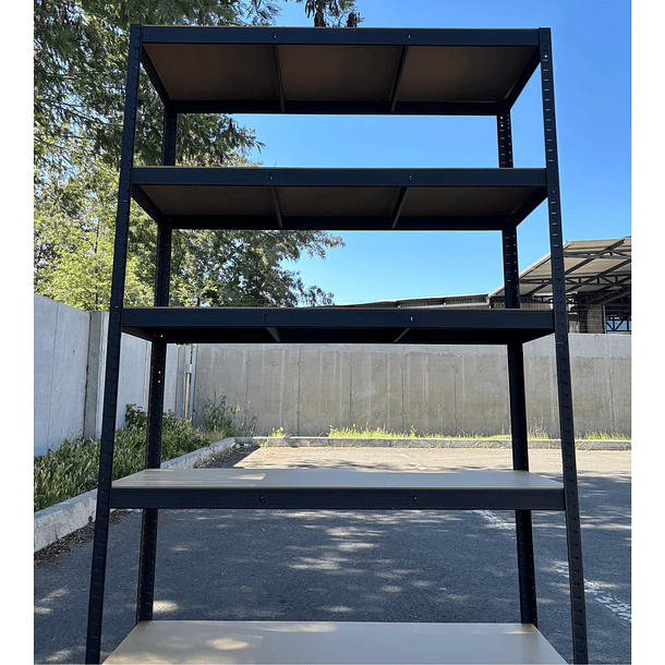 Pack 10 Estantes Porto Negro 180x120x45 cm 500kg 4