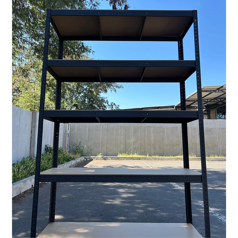 Pack 10 Estantes Porto Negro 180x120x45 cm 500kg 4
