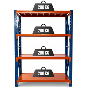 Rack Metálico Milán 200x150x50 cm 800kg