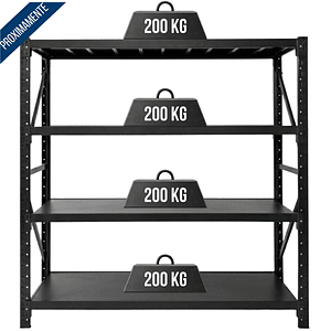 Rack Metálico Milán 200x200x60 cm 800kg Negro