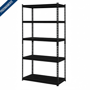 Estante Metálico Bilbao Total Black 183x90x40 cm 750kg