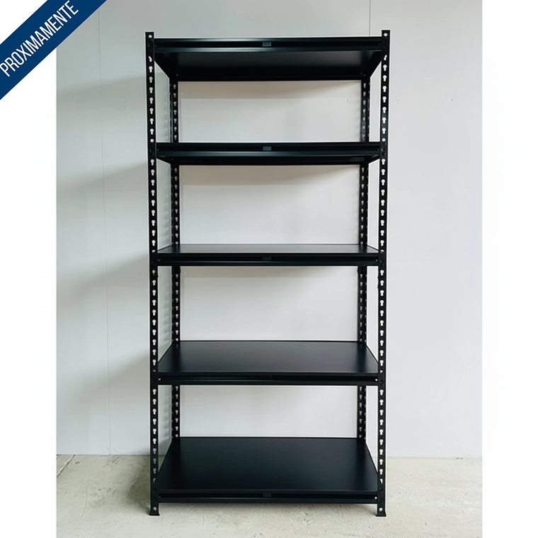 Estante Metálico Bilbao Total Black 183x90x40 cm 750kg 3