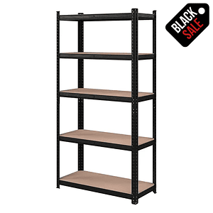 Estante Metálico Lisboa Negro 180x90x40 cm 375kg