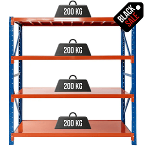 Rack Metálico Milán 200x200x60 cm 800kg