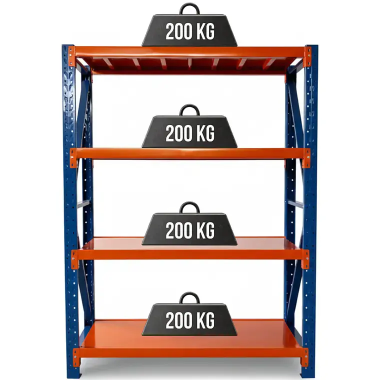 Rack Metálico Milán 200x150x50 cm 800kg 1