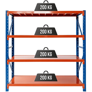 Rack Metálico Milán 200x200x60 cm 800kg