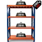 Rack Metálico Milán 200x150x50 cm 800kg Azul/Naranjo - Miniatura 1