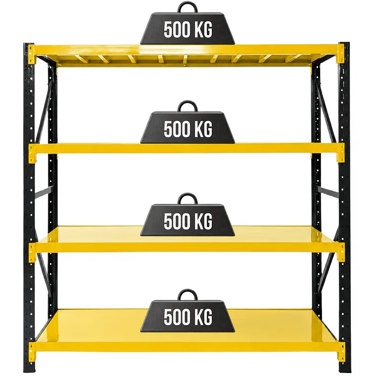 Rack Metálico Milán 200x200x60 cm 2.000kg Negro/Amarillo 1