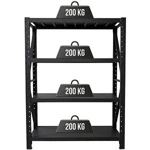 Rack Metálico Milán 200x150x50 cm 800kg Negro