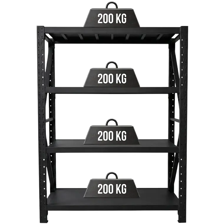 Rack Metálico Milán 200x150x50 cm 800kg Negro 1