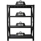 Rack Metálico Milán 200x150x50 cm 800kg Negro - Miniatura 1