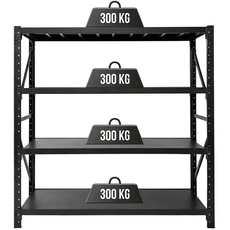 Rack Metálico Milán 200x200x60 cm 1.200kg Negro 1