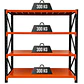 Rack Metálico Milán 200x200x60 cm 1.200kg Negro/Naranjo - Miniatura 1