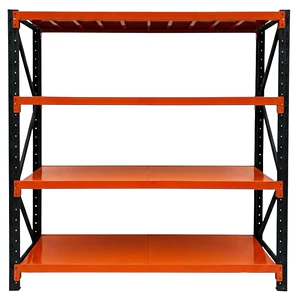 Rack Metálico Milán 200x200x60 cm 1.200kg Negro/Naranjo