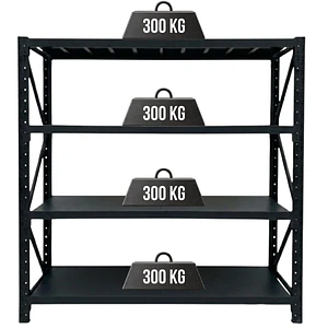 Rack Metálico Milán 200x200x60 cm 1.200kg Negro