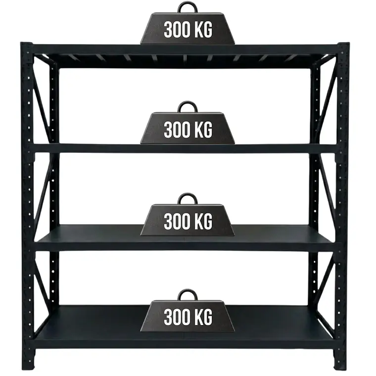Rack Metálico Milán 200x200x60 cm 1.200kg Negro 1