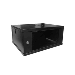Gabinete 4U con vidrio y ventilador (negro)