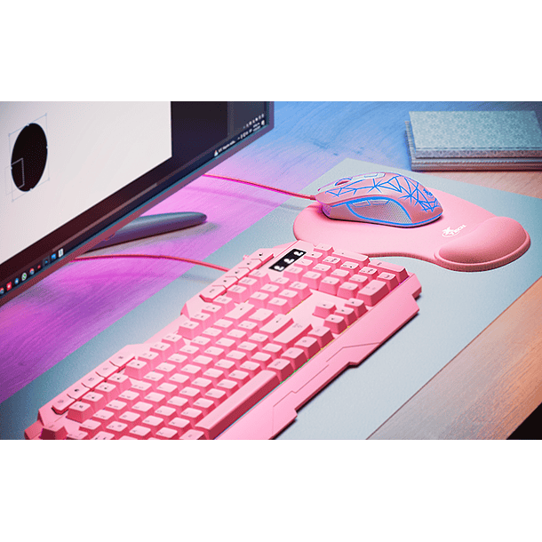 Mouse Pad Skadi Gamin Gel con soporte para muñeza Rosa XTE-530 Xtech 3