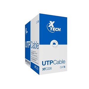 Caja cable UTP CAT6 305 metros 24AWG color gris CCA Xtech