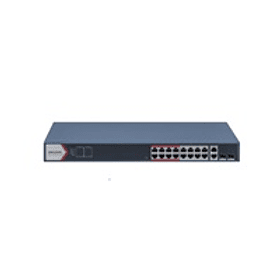 Switch Smart 16xPOE+ 100MBPS 2x1000mbps Uplink 2SFP 250mt 230W Hikvision