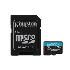 Tarjeta de Memoria MicroSDXC Kingston 128GB Canvas Go! Plus, Lectura 170MB/s, Escritura 90MB/s