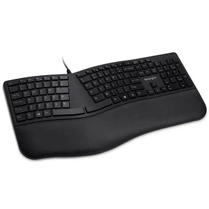 Teclado Ergonómico Kensington Pro Fit, Teclas Silenciosas, Inclinación Ajustable, Negro