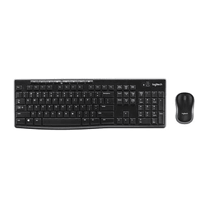 Kit Combo Teclado y Mouse Inalámbrico Logitech MK270, USB, Negro