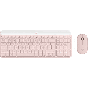 Kit de Teclado y Mouse Wireless Slim Combo MK470, 2.4GHz, USB, Rosado