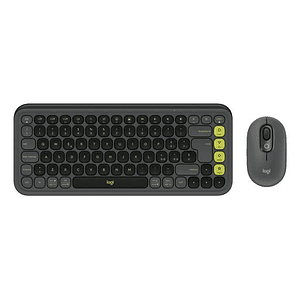 Kit Teclado y Mouse Inalámbricos Logitech POP Icon Combo - Grafito y Verde Español (QWERTY)