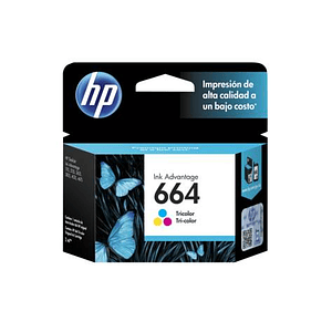 Cartucho de Tinta Original HP 664, tri-color, Advantage (F6V28AL)