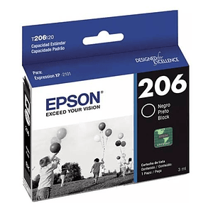 Cartucho de Tinta Original Epson T206, Negro