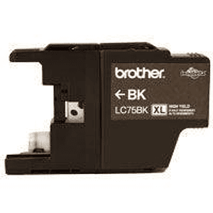 Cartucho de Tinta Original Brother Negro (LC75BK), Alto Rendimiento