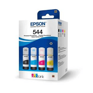 Pack de 4 Botellas de Tinta Original Epson T544520, 70 ml, Negro-Cian-Magenta-Amarillo