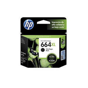 Cartucho original de tinta negra de alto rendimiento HP 664XL Advantage (F6V31AL)