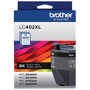Cartucho de Tinta Original Brother LC402XLBKS, Rendimiento 1500 Páginas, Negro