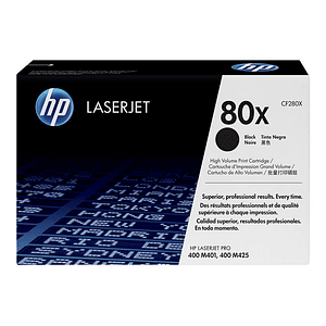 Cartucho de Tóner Original HP 80X, Negro de alto rendimiento, LaserJet (CF280X)