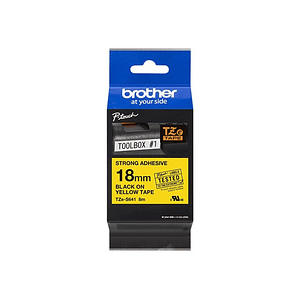 Cinta Brother TZES641 Negro sobre Amarillo
