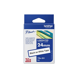 Cinta negro sobre blanco de 24mm (0,94